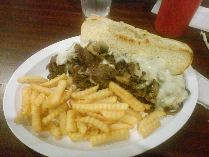Nana's Philly cheese steak with fries